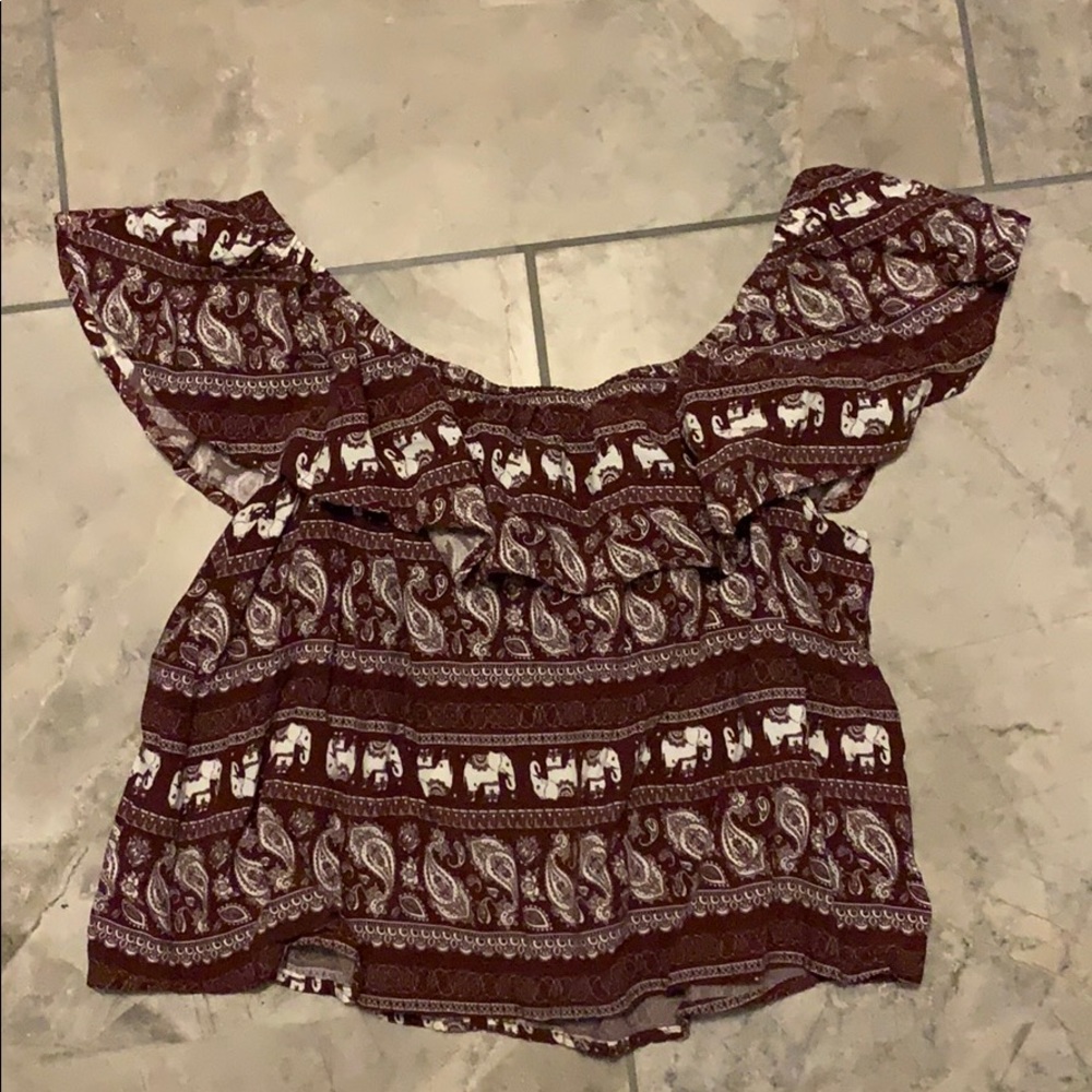 Elephant off the shoulder top